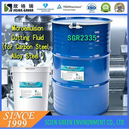 Microemulsion Cutting Fluid SGR2335W for Hard Ferrous Metals with Low Odor Rust Prevention