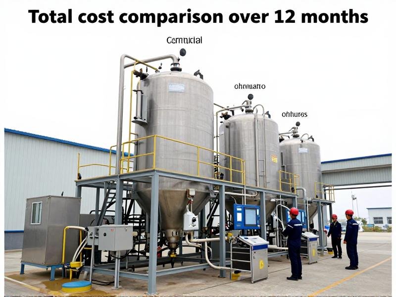 chemical quality failures Total cost comparison graph over 12 months